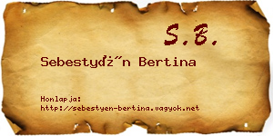 Sebestyén Bertina névjegykártya